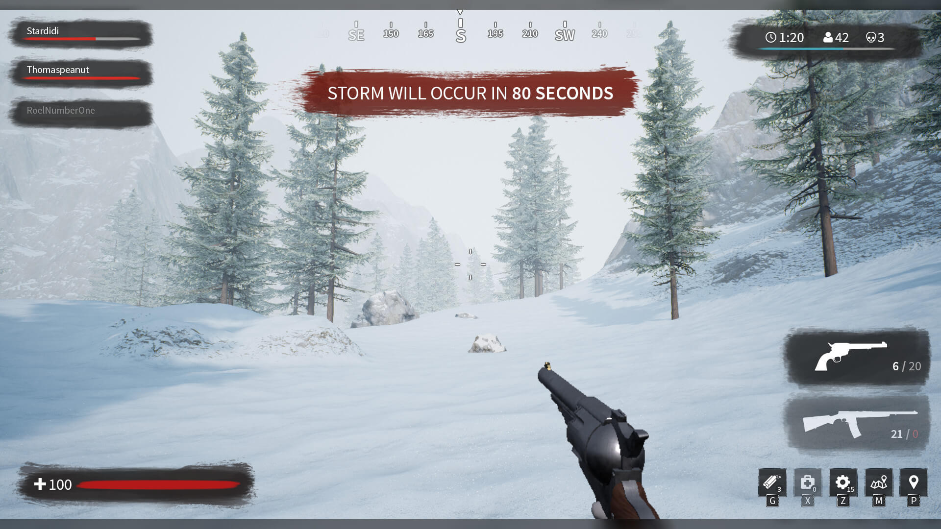 An earlier iteration of the HUD mockup for The Survivors, showing the HUD in a rough brush stroke style.